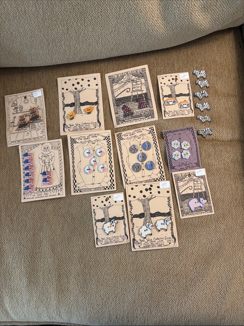 Handmade Porcelain Cute Animal & Novelty Button Pack NWT
